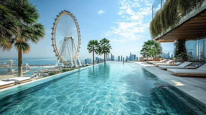 Отель Address Beach Resort в JBR: инфинити-бассейн и виды