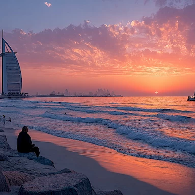 Пляж Sunset Beach (Umm Suqeim): лучший вид на Burj Al Arab