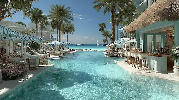 Пляжный клуб The Byron Bathers Club на Palm Jumeirah