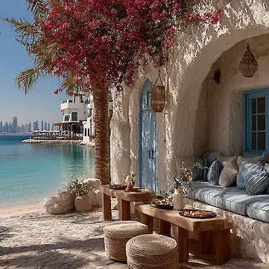 Пляжный клуб KYMA Beach на Palm West Beach: греческая атмосфера