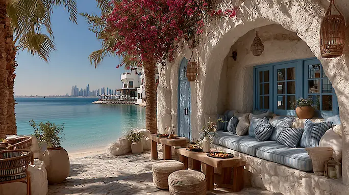 Пляжный клуб KYMA Beach на Palm West Beach: греческая атмосфера