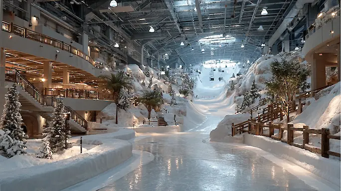 Ski Dubai ski resort at Mall of the Emirates: Snow, Skis, Penguins