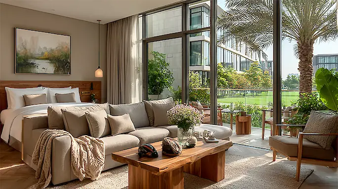Отель Meliá Desert Palm Dubai: зеленый оазис с конным поло