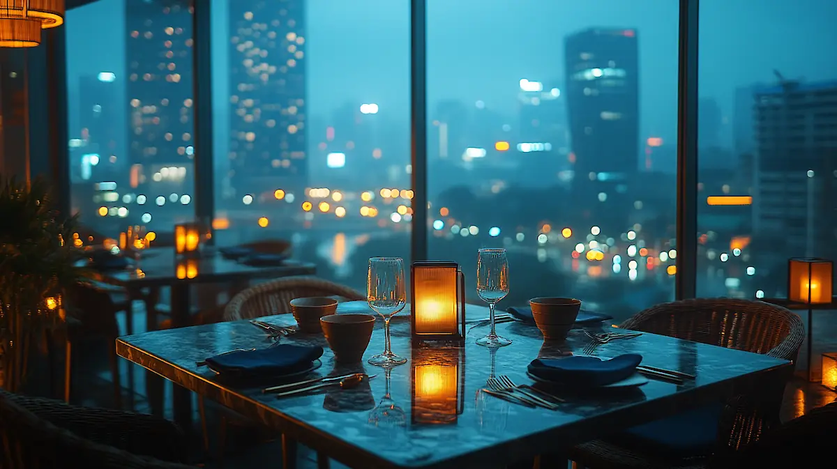 Moonrise Dubai Restaurant: Author's fusion cuisine on the rooftop