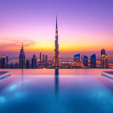 Address Sky View Hotel: Pool with a view of Burj Khalifa