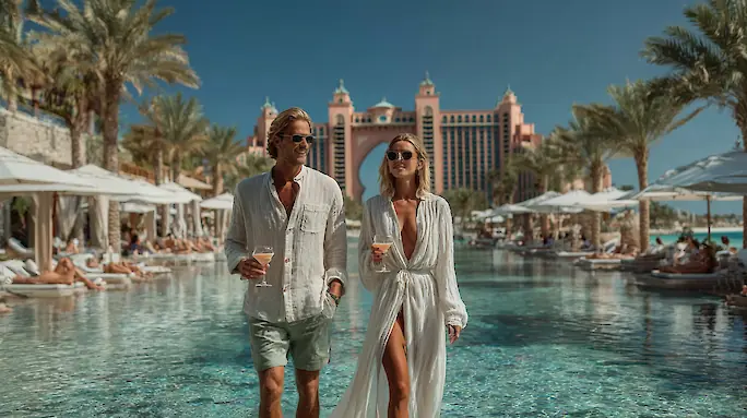 White Beach Beach Club at Atlantis The Palm: Parties and Relaxation